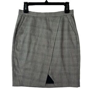 Banana Republic Pencil Skirt Womens Size 2P Plaid Gray